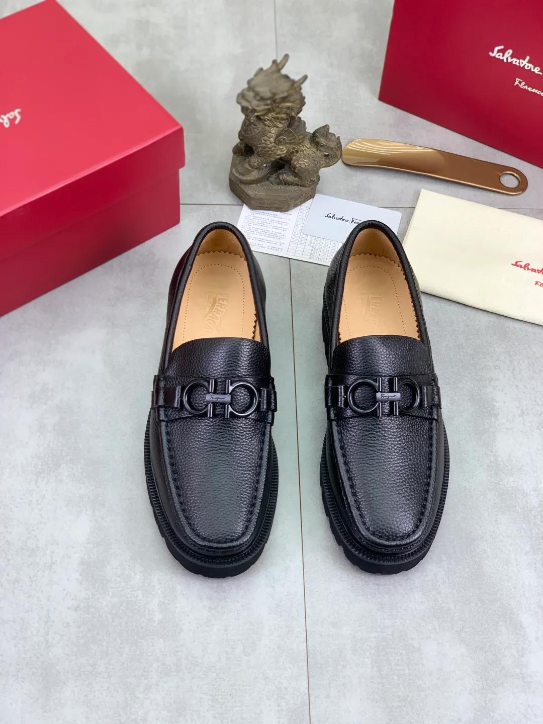 Men's men's shoes 💰P542 new high quality [Ferragamo/Ferragamo] latest model original imported calfskin, imported cowhide lining + original luxury metal buckle + original combination outsole Comparison without pressure Code number: 38-44 (45 customized)